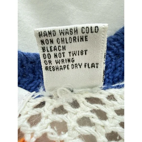 N.E.K. Northeast Knitters  Multi - Color Block Cardigan Sz M. Ramie/Cotton Blend - Picture 5 of 16